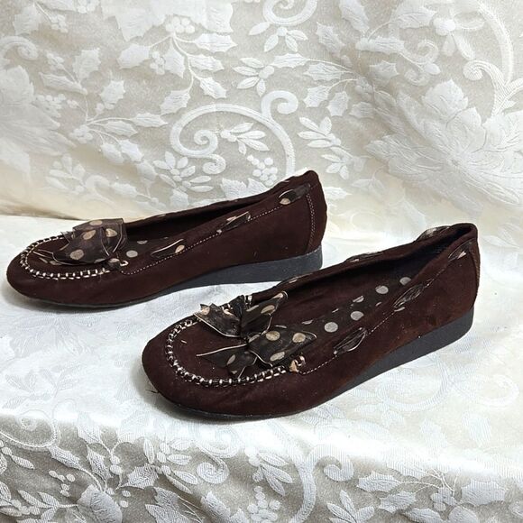 American Eagle Outfitters Brown Moccasin Bow Shoes - Picture 4 of 7